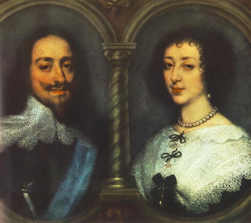 DYCK, Sir Anthony Van Charles I of England and Henrietta of France dfg France oil painting art